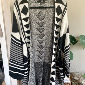 Black and White Patterned Cardigan